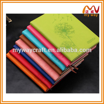 2016 Korean business thin leather notebook,custom pu notebook with bookmarks